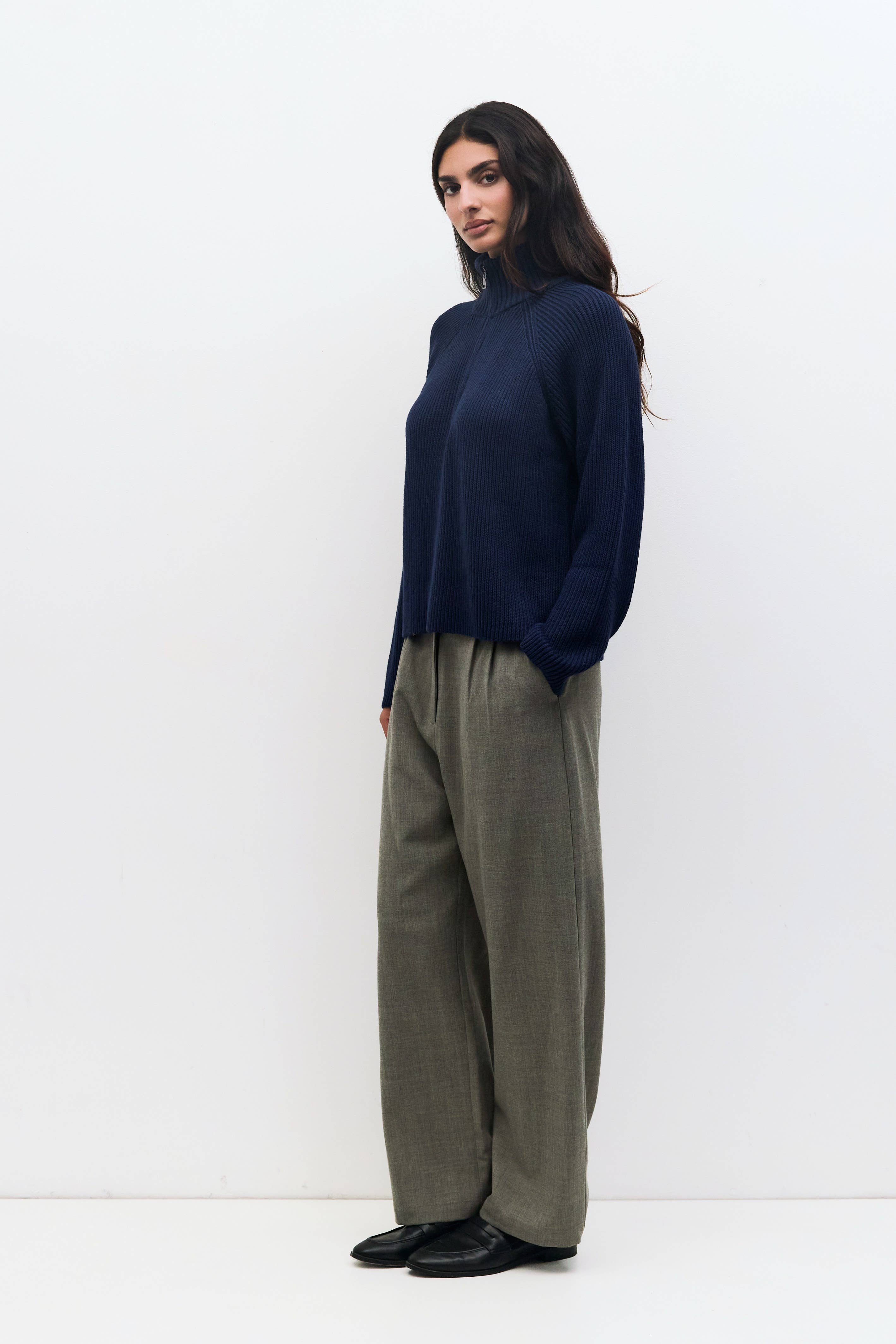 MOD REF - Wholesale Knit Sweater - Women's - The Jules Sweater | Half-Zip Chunky Sweater14