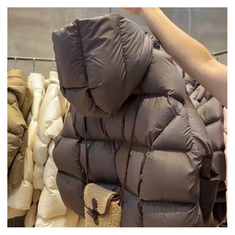 UZ Wholesale Store - Wholesale Puffer Jacket - Women's - Short Hooded Zip-Up Down Jacket2