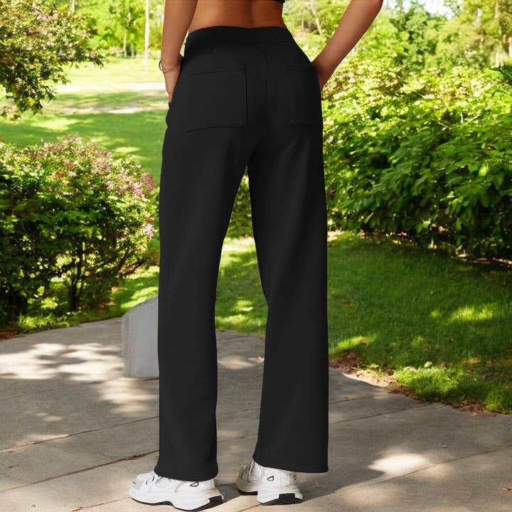 Active by Anna-Kaci – wholesale Lounge Sweatpants/jogging bottoms – Women's – Elastic Waist Wide Leg Sweatpants with Pockets for Lounge5