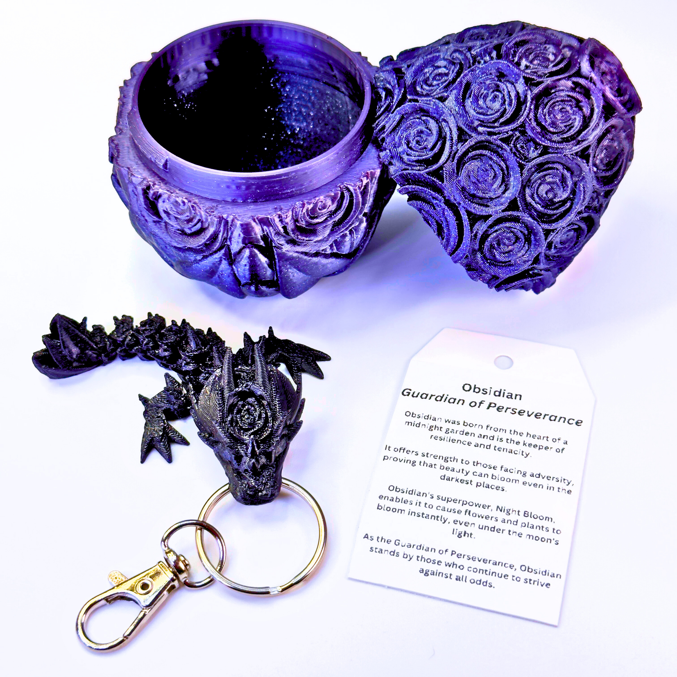 Dragon Fidgets - Vente Fidget/jouet anti-stress – enfant - Porte-clés Tadling Rose Dragon 3,5 pouces et jouet Egg Fidget 3,5 pouces0