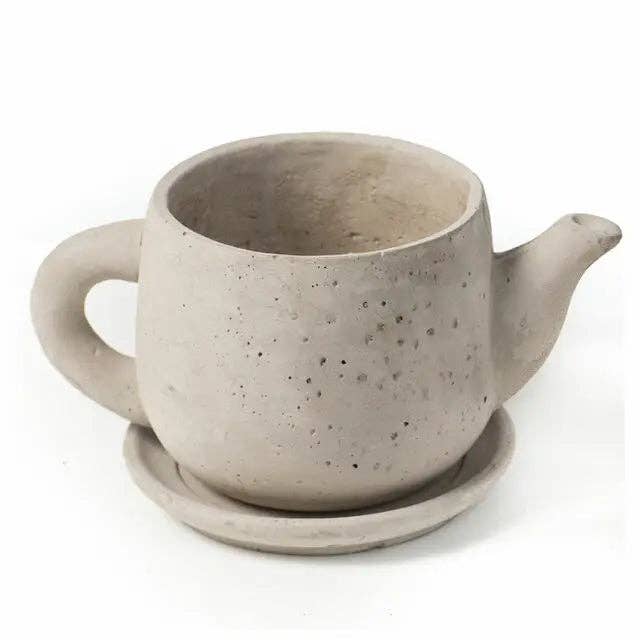 Vagabond Vintage - Wholesale Plant Pot - Concrete "Teapot" Planter1