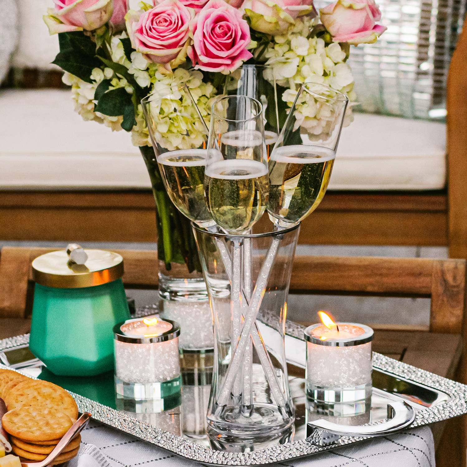 Sparkles Home - Wholesale Champagne Flute - Vetrina Crystal 5-Piece Toasting Set5