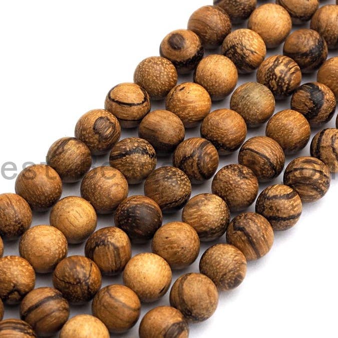 Natürliche glatte runde Holzperlen, 6mm/8mm/10mm/12mm natürliche braune Holzperlen, natürliche Holzmaserung Perlen, 15.5inch Strang, SKU #U464 für den Großhandel von BestBeads&Beyond