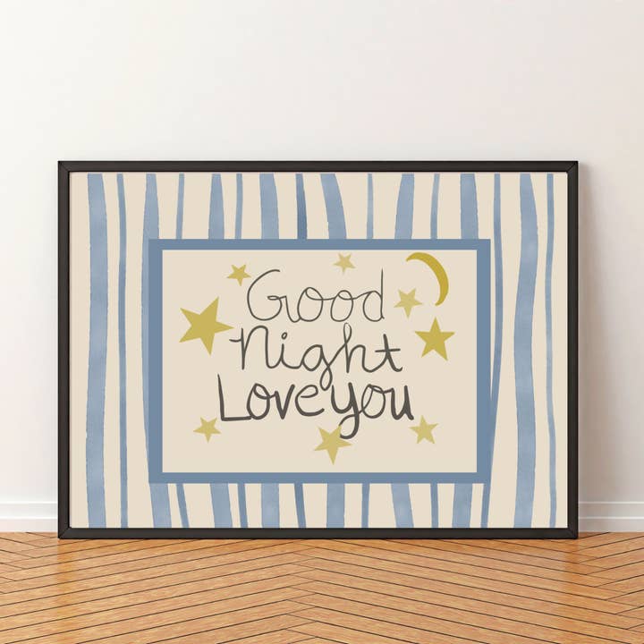 Good Night Love You Art Print – Whimsical Nursery & Children for wholesale by Sweet Sketches