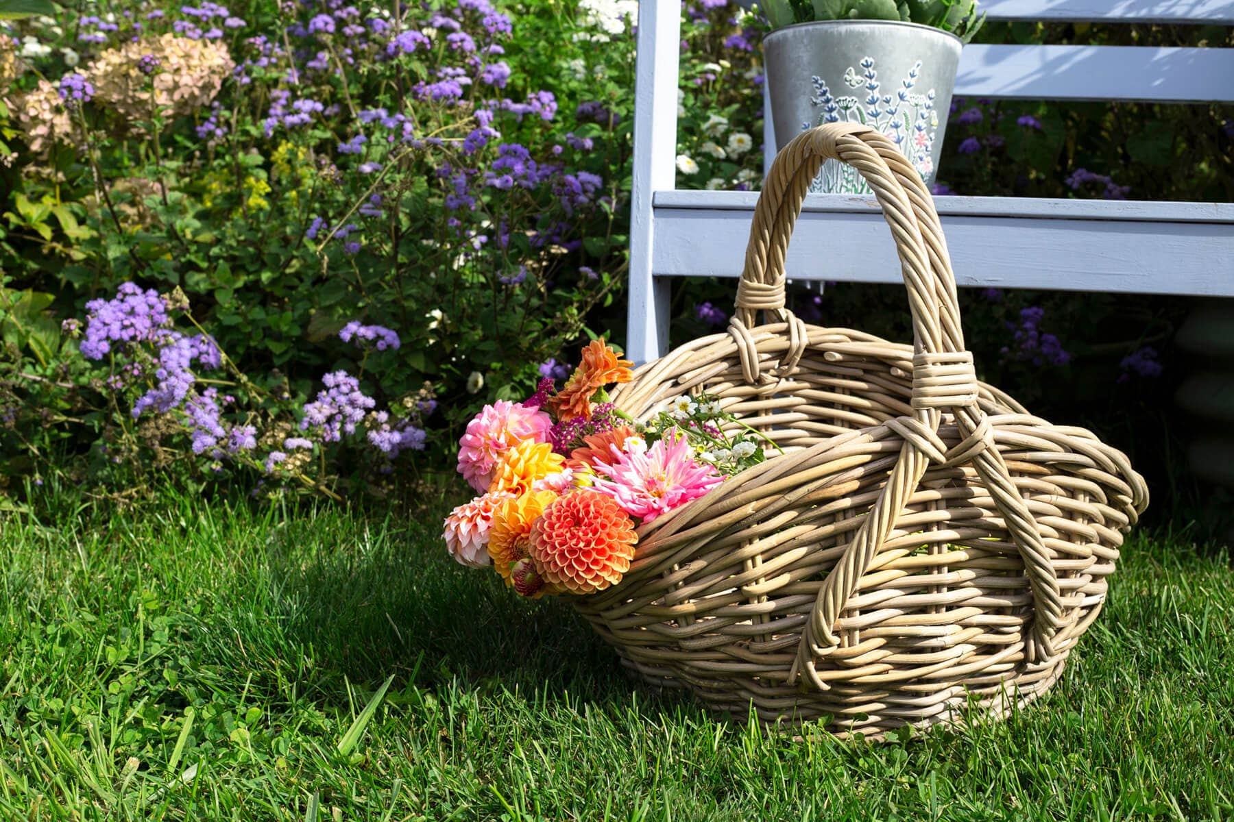 Bacon Basketware - Wholesale Basket - OVAL GREY RATTAN BASKET WITH  HIGH SIDES AND OVERHANDLE1