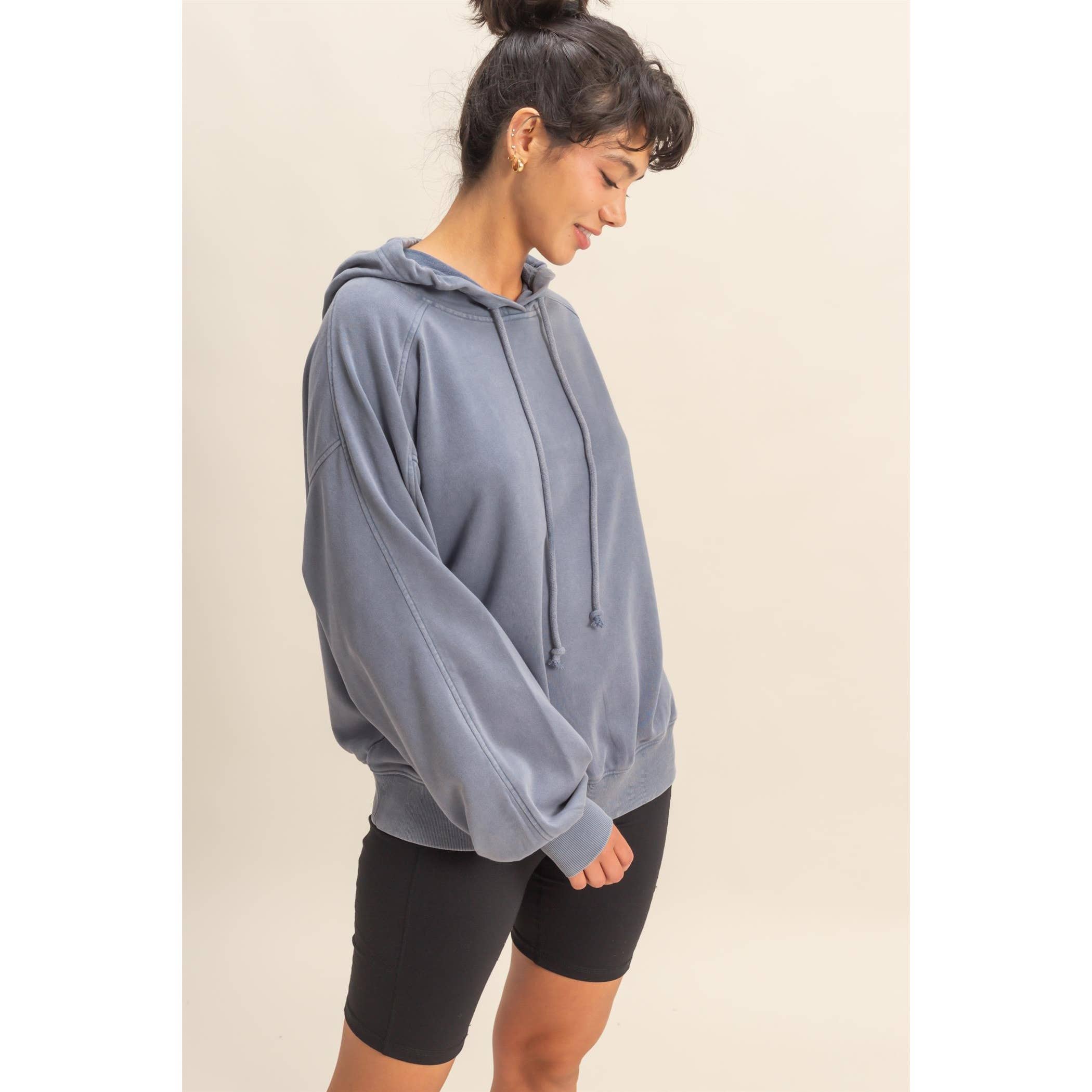 Double Zero - Wholesale Hoodie - Women's - Mineral Washed Seam Detail Hoodie30