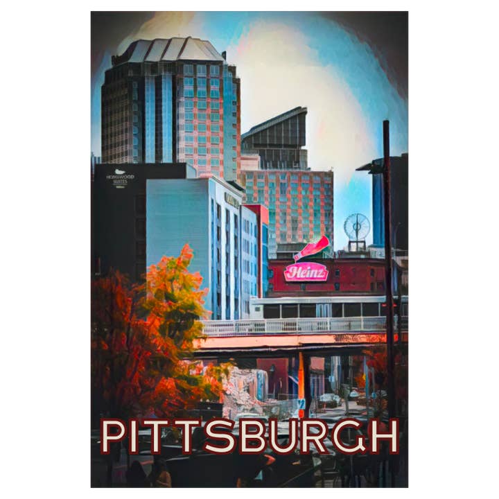 Adesivo del centro storico di Pittsburgh-Heinz per la vendita all'ingrosso da parte di PNW Departure
