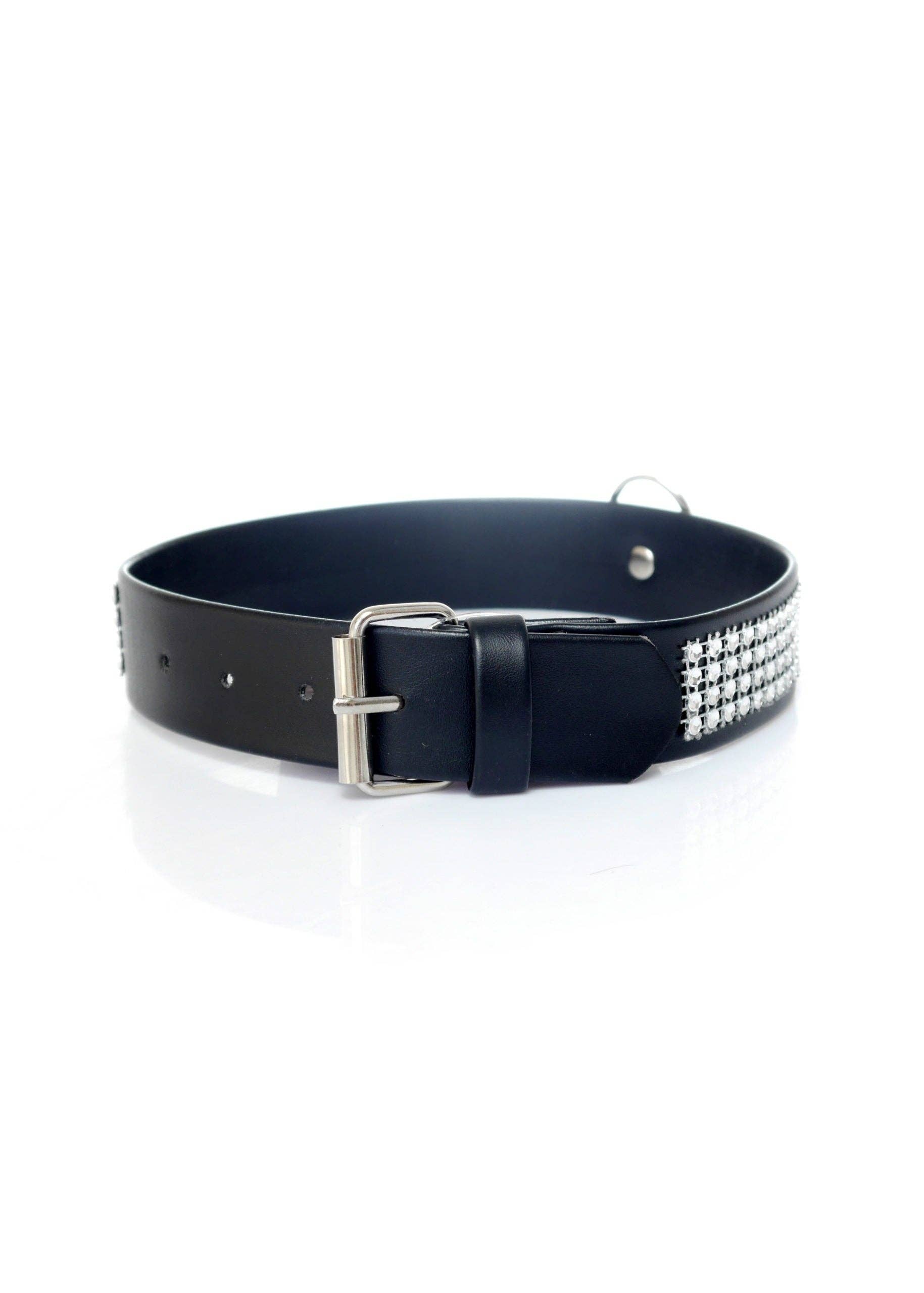 Kinky Pleasure - Wholesale Pet Collar - Cat/Dog - Bossoftoys - 33-00101 - Collar - Studs - Large - Silver - Diamonds3