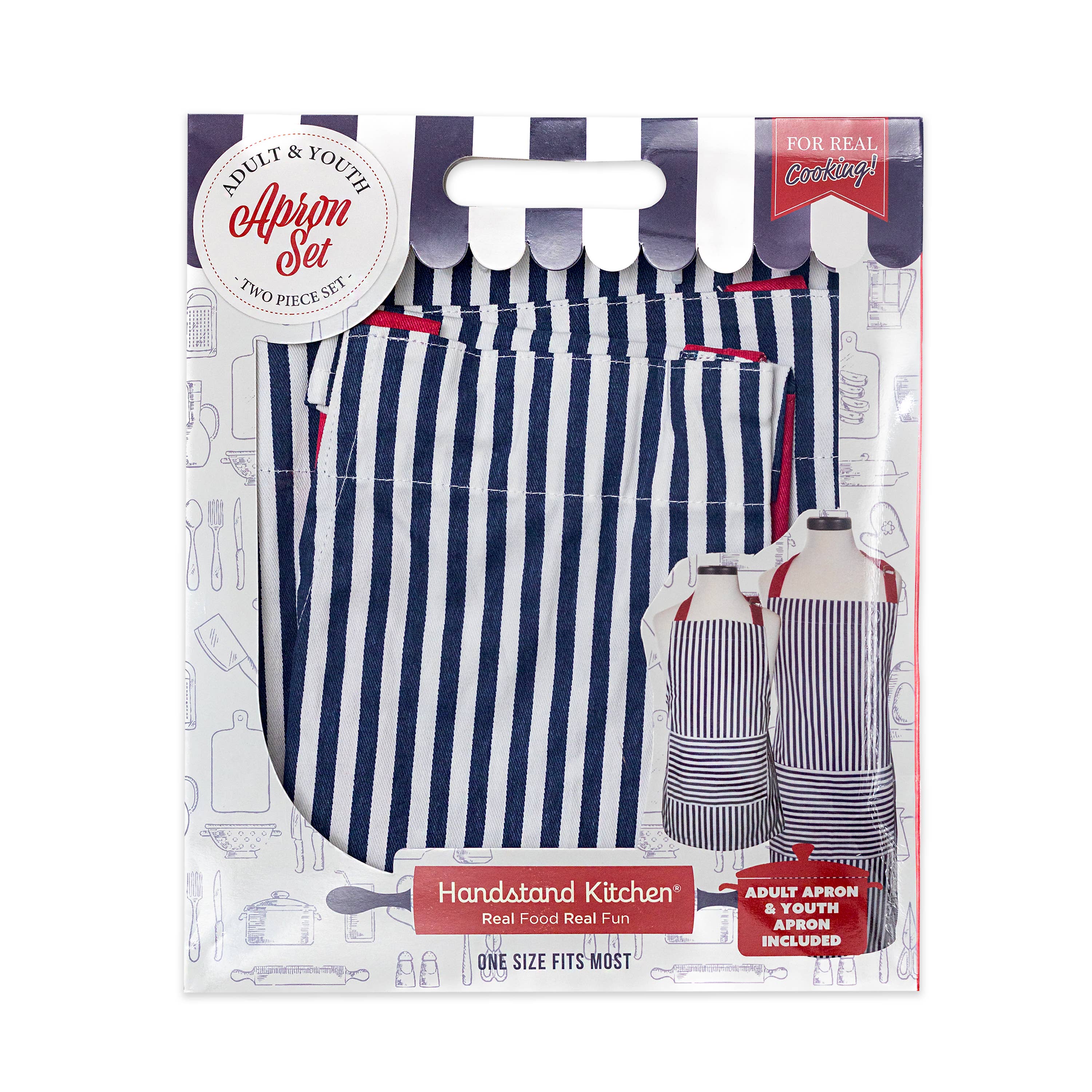 Handstand Kitchen - Wholesale Apron - Striped Adult and Youth Apron Set - Matching Family Gift1
