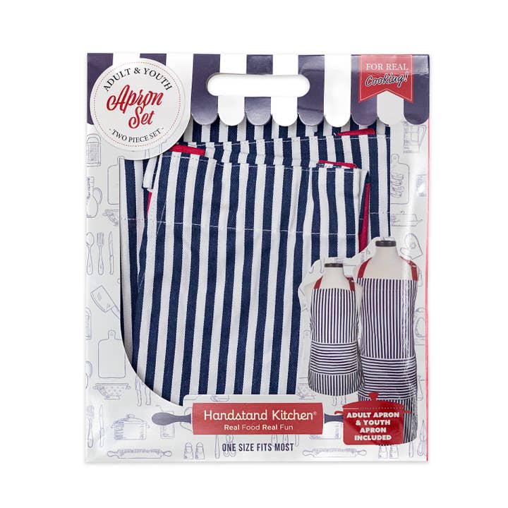 Handstand Kitchen - Wholesale Apron - Striped Adult and Youth Apron Set - Matching Family Gift1