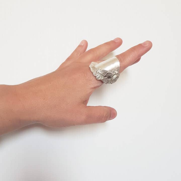 Gleamlety – Großhandel Cocktail-/Statement-Ring – Pink Silber Schmuck Besteck Löffel Ring