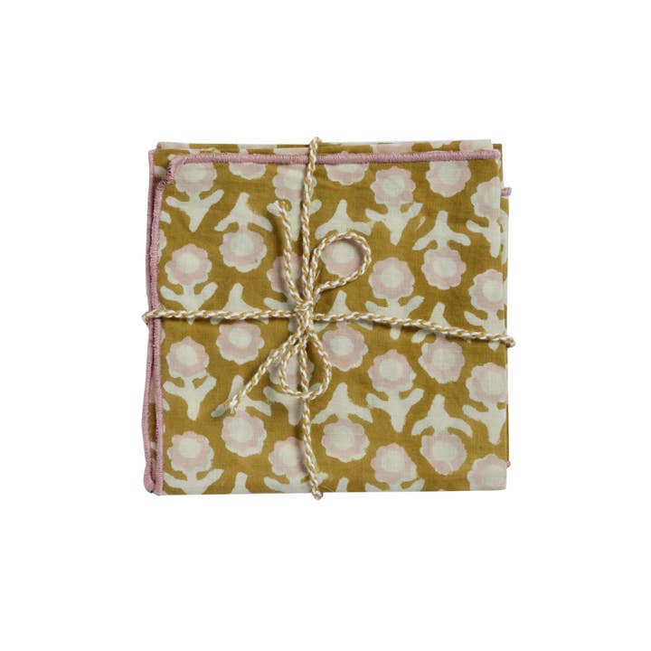 Set of 2 Napkins - Isha Olive for wholesale by Bonheur du Jour