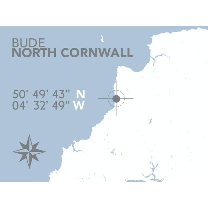 Bude Coastal Map Afdrukken voor wholesale door SeaKisses