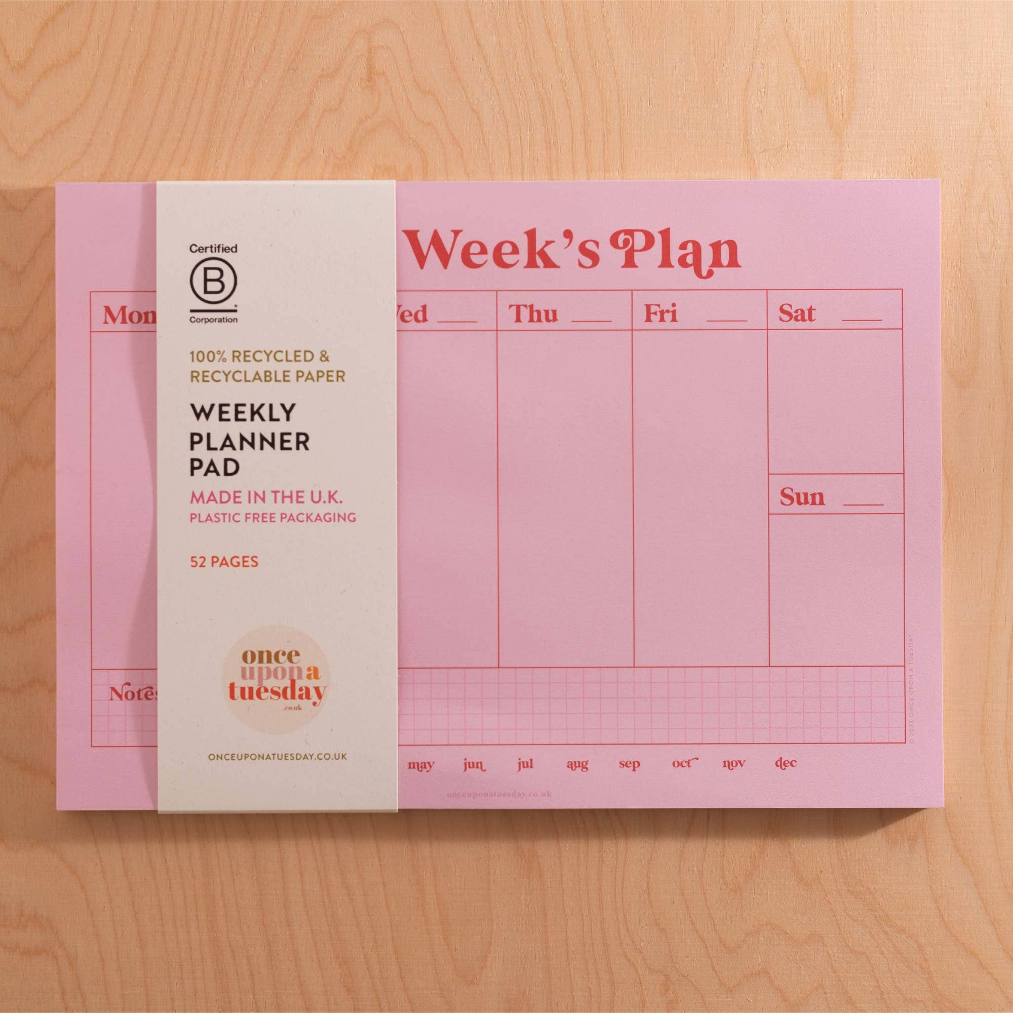 Good Tuesday (Once Upon a Tuesday) - Wholesale Planner - A4 Weekly Planner Pad | Pink & Red5