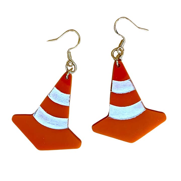 Traffic Cone Earrings for wholesale by The Spooky Haus