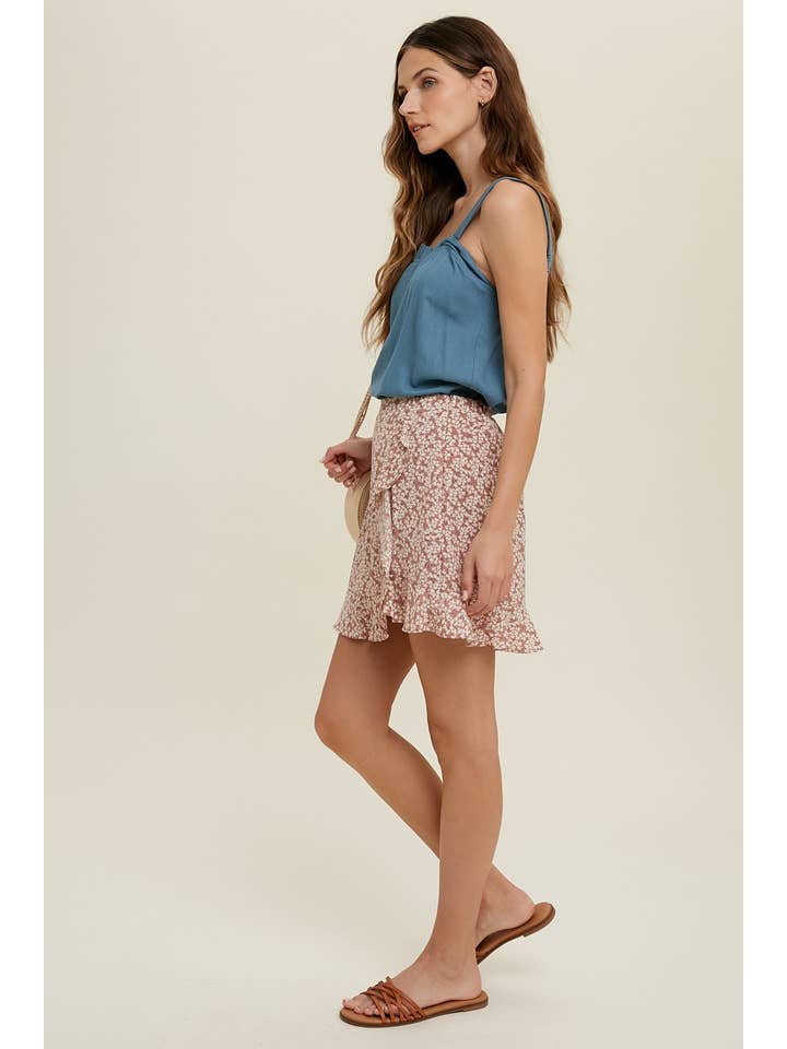 Wishlist Apparel - Wholesale Camisole - Women's - SQUARE NECK CAMI WITH RUFFLE DETAIL / WL22-714310