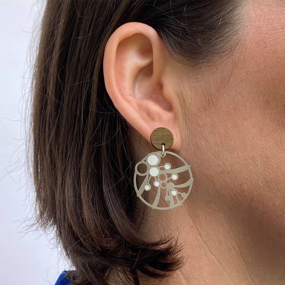 Go Do Good - Wholesale Dangle earrings - Wattle Silver Dangle Stud Earrings5