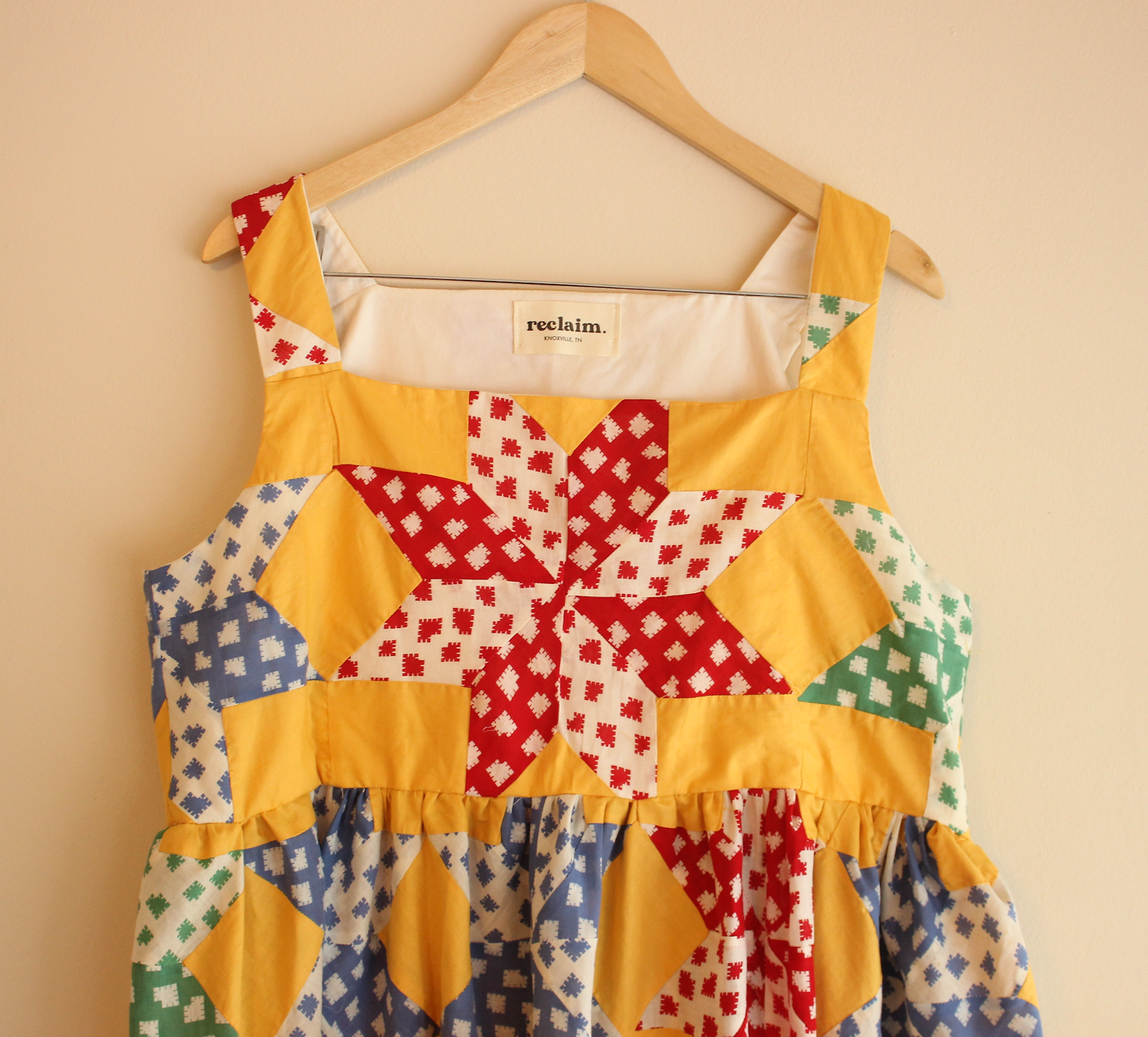 Reclaim Creative - Wholesale Dress - Women's - Quilt Top Dress - Yellow 8 Point Star1