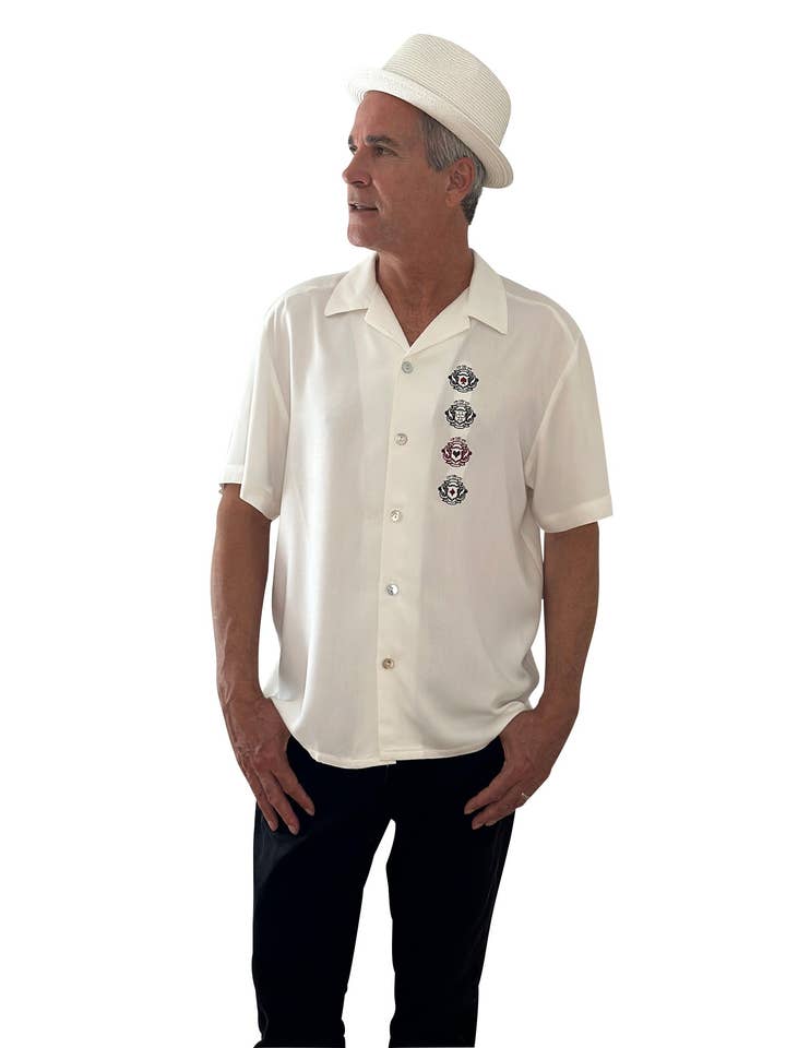 Decker | Short Sleeved Men's Shirt in Off White for wholesale by Virgoan Wish LLC