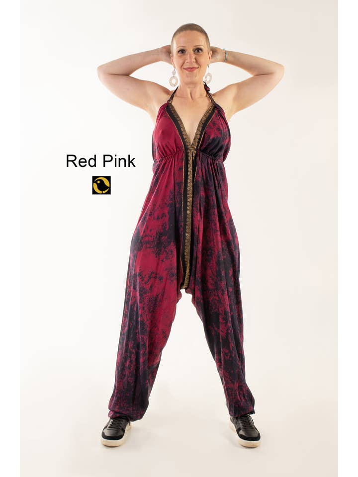 Tweedy - Venta al por mayor Mono - Mujer - Mono de seda reciclada: rosas2