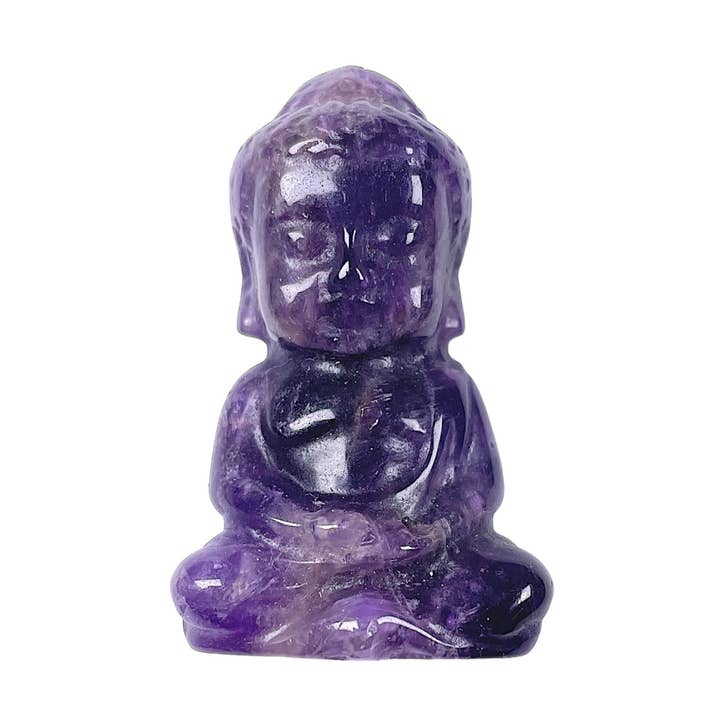 Figurine bouddha en Amethyste pour la vente par Foliesbijoux