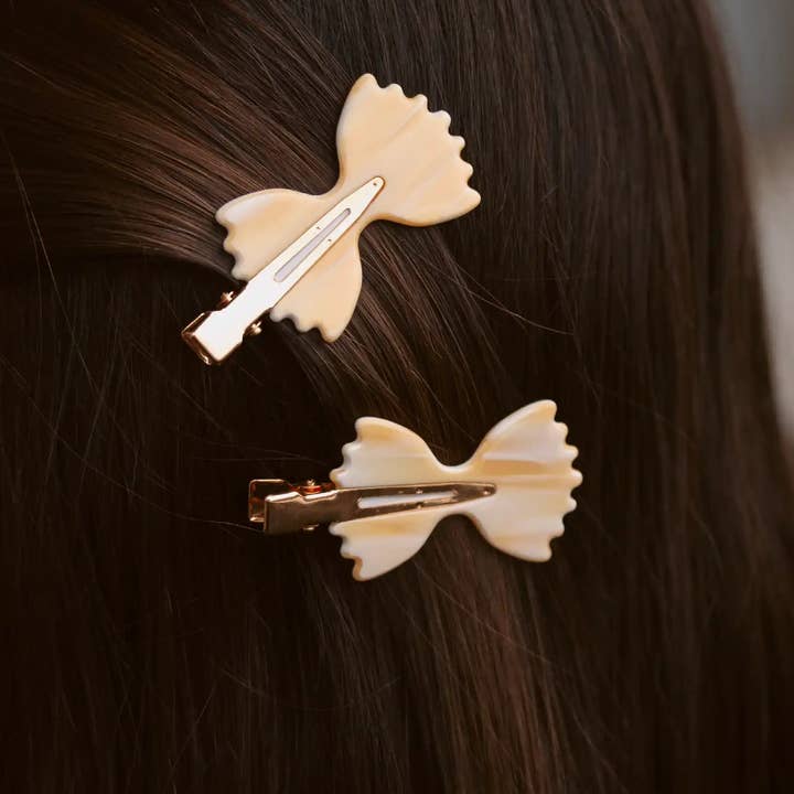 Joanna Behar - Wholesale Hair Clip - Women's - Farfalle italian bow tie pasta no crease make up hair clips4