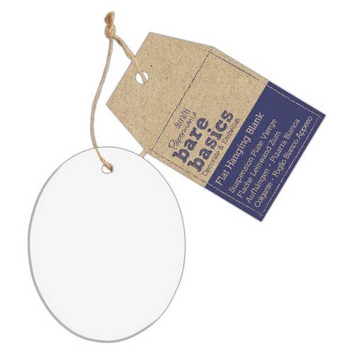 Bare Basics Flat Hanging Blank - Clear Acrylic Oval for wholesale by West Design Products UK