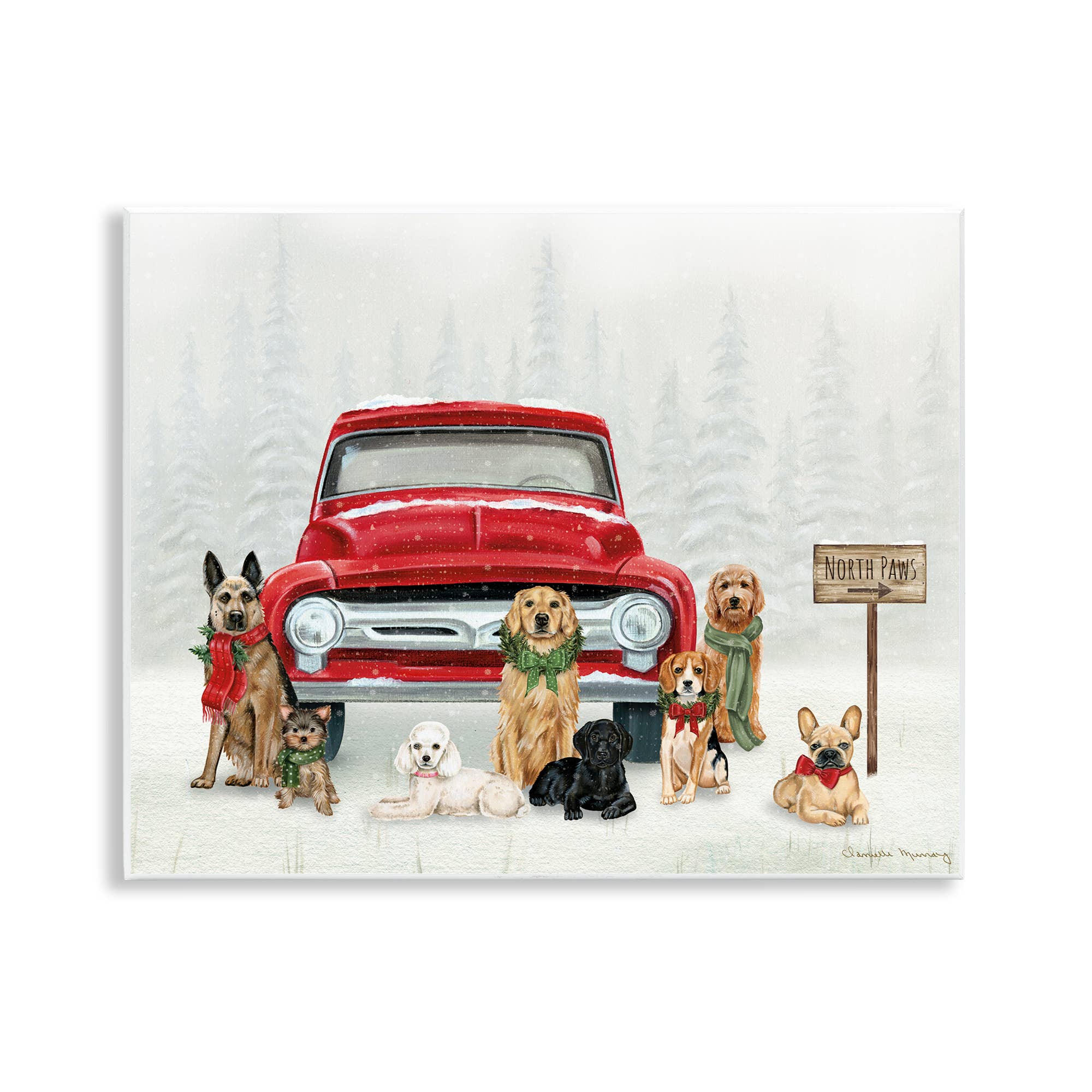 Stupell Industries - Wholesale Wall Sign - Royal Pups Holiday Motif - Unframed Wall Art0
