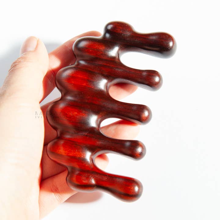 Rosewood Wave Massage Comb – Wide Tooth Wooden Comb for wholesale by Miraco Studio