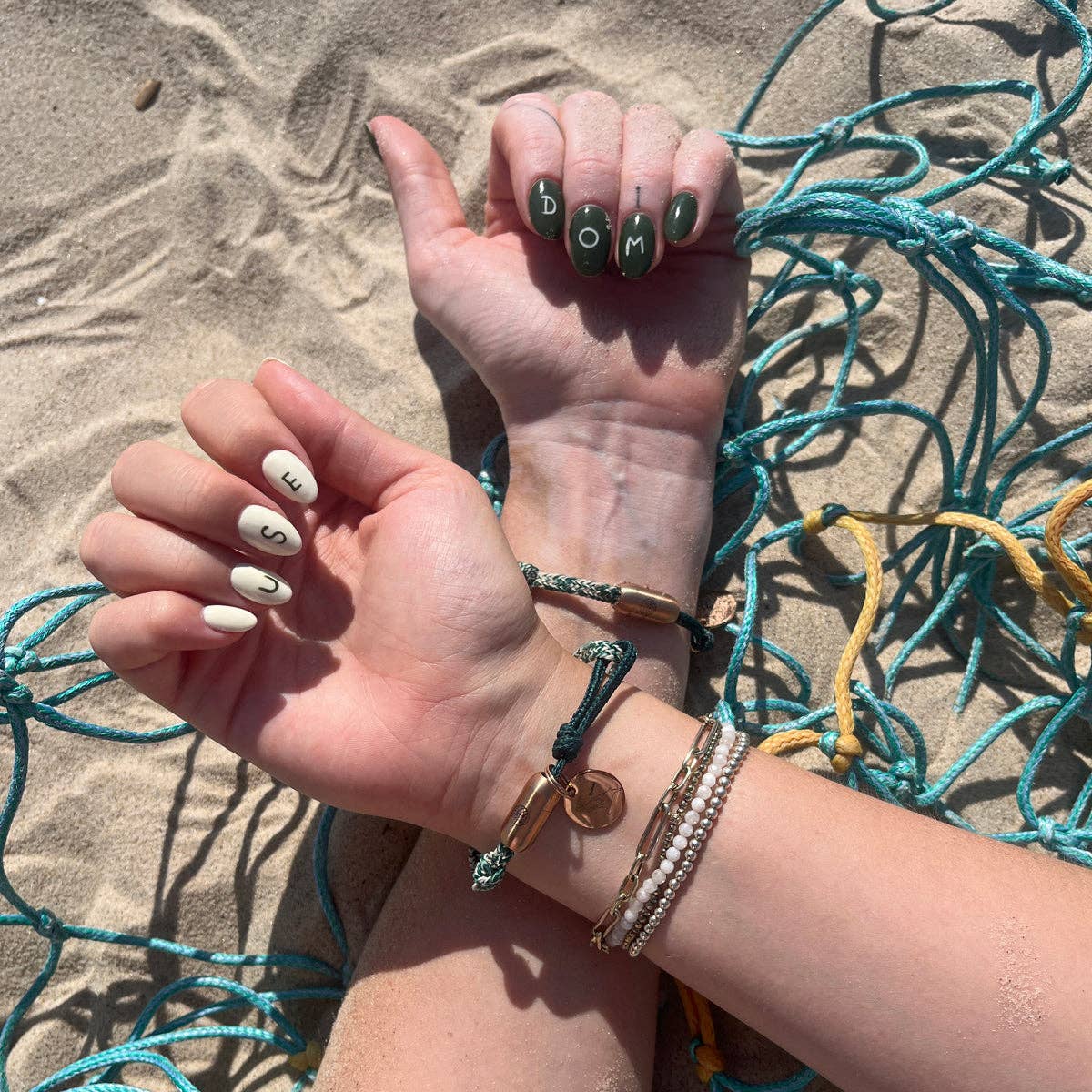 BRACENET - Wholesale Charm/Dangle Bracelet - Island Usedom Bracelet made from Fishing Net - adjustable size1