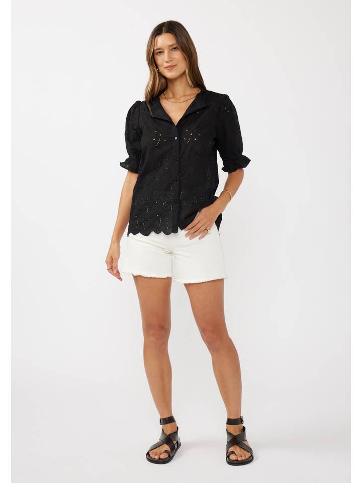 Lovestitch - Wholesale Blouse - Women's - Embroidered Eyelet Cotton Summer Top