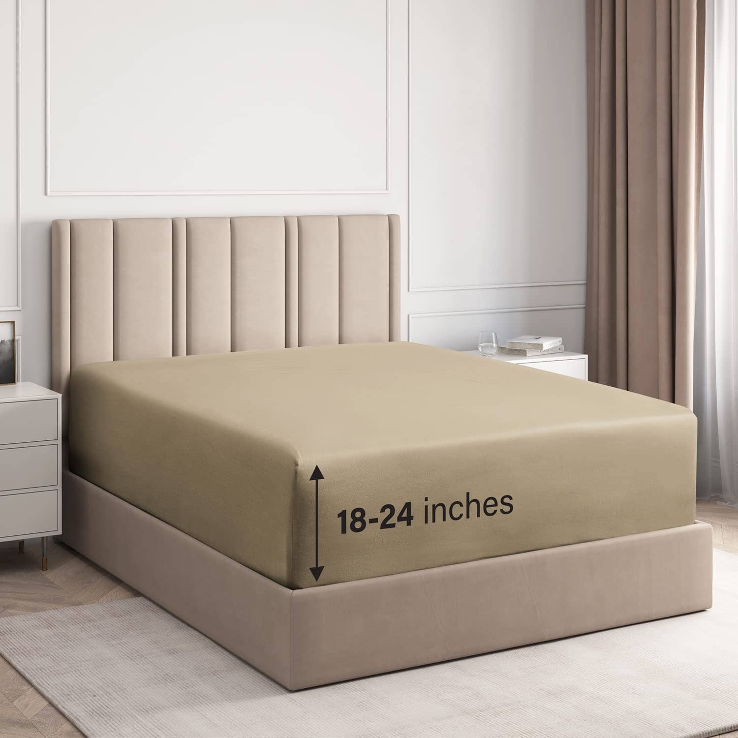 CGK Unlimited - Wholesale Fitted Sheet - 100% Cotton 400 TC Fitted Sheet Only - Fits 18"-24" Mattress14