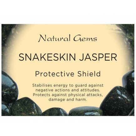 Snakeskin Jasper Information Cards for wholesale by Crystal Magick Wholesale Ltd