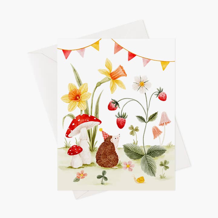 Bonne fête hérisson - Carte de vœux pour la vente par Marie-Lise Illustration