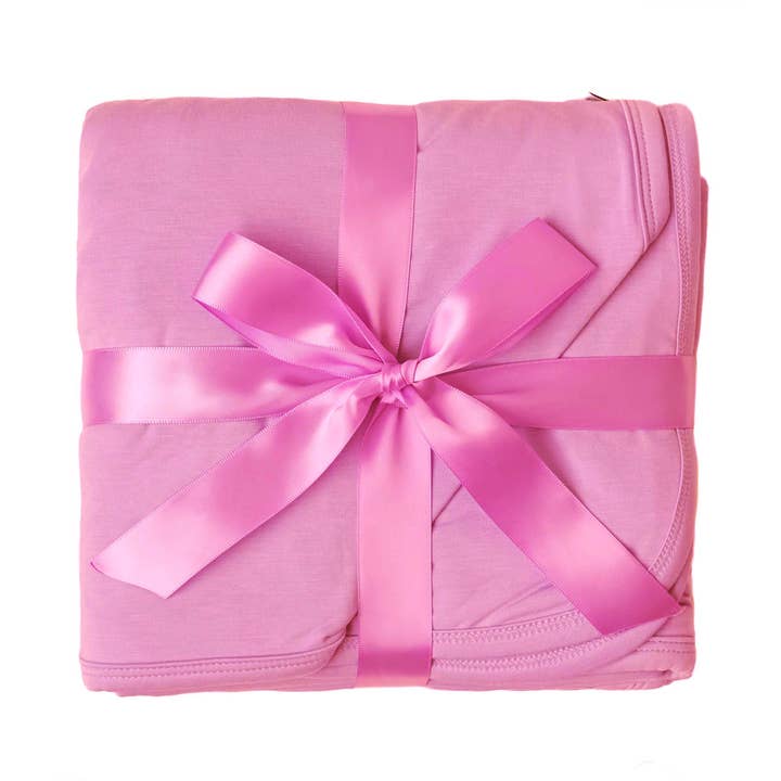 Wicked Cute | Bubble Gum Pink | Double Layer Bamboo Toddler Blanket for wholesale by Little Popp Crew