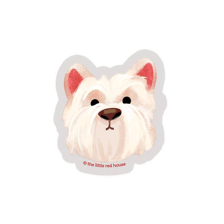 The Little Red House - Wholesale Sticker - Westie Dog Clear Sticker