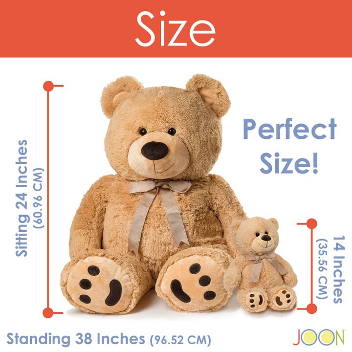 ShopBobbys - Wholesale Stuffed/Plush Toy - Kids & Baby - JOON Huge Teddy Bear With Ribbon, Tan