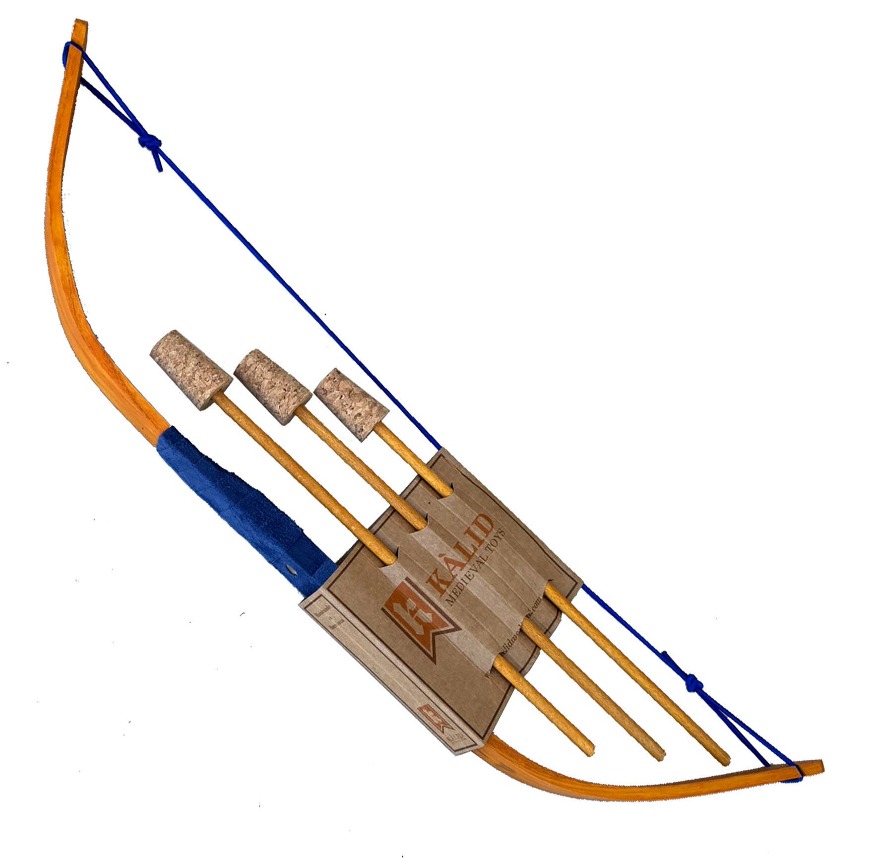 KALID MEDIEVAL – Brinquedo de madeira - Crianças por atacado – Arco Mini Kamelot Flexível com 3 Flechas - ST513F5
