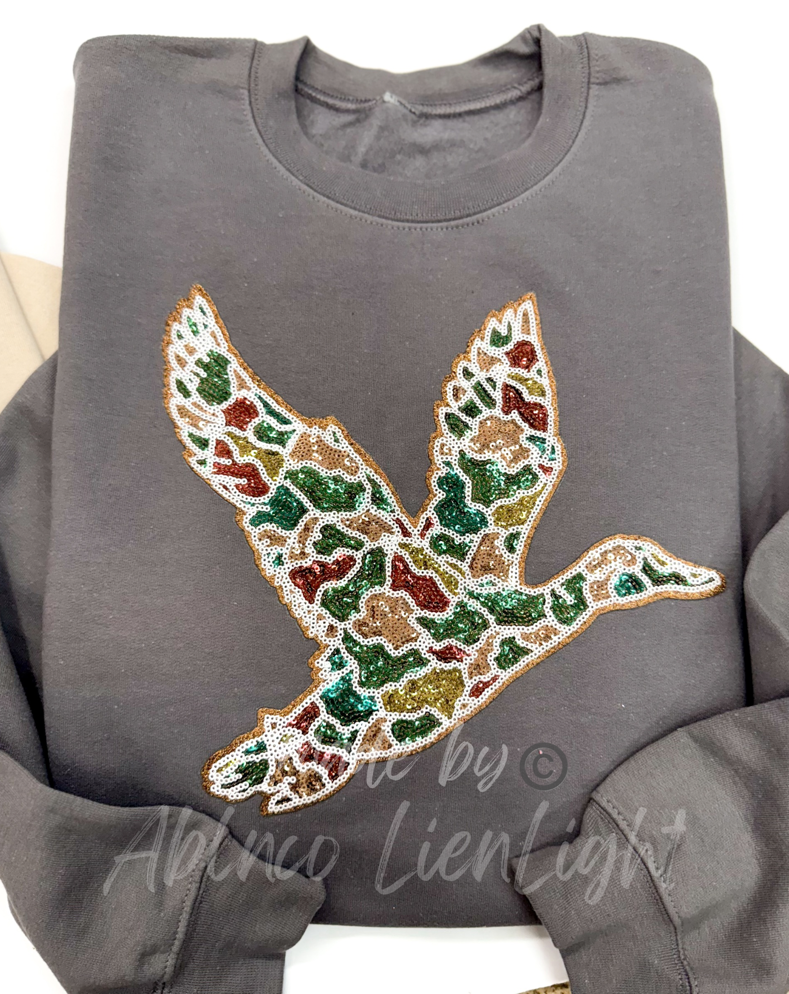 ABLNco - Wholesale Sweatshirt - Women's - Camo Mallard Duck Hunting Sequins Patch Sweatshirt3