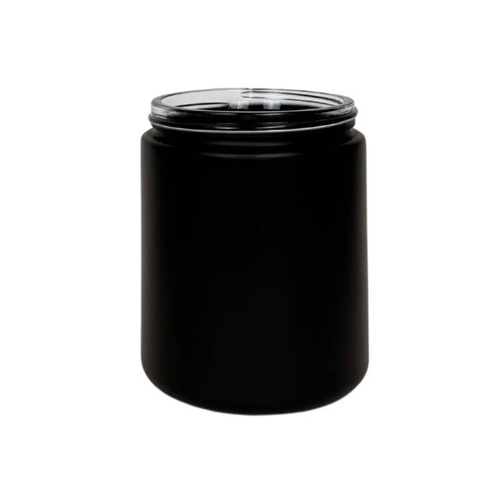 The Bottle Shoppe - Wholesale Jar - 8oz Black Matte Glass Jar with Brushed Gold Lid