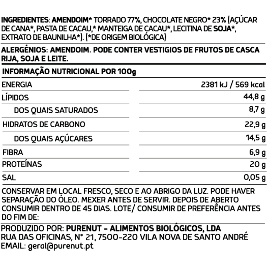 Purenut Alimentos Biológicos Lda – wholesale Nut butter – Peanut Butter+Chocolate 230g1