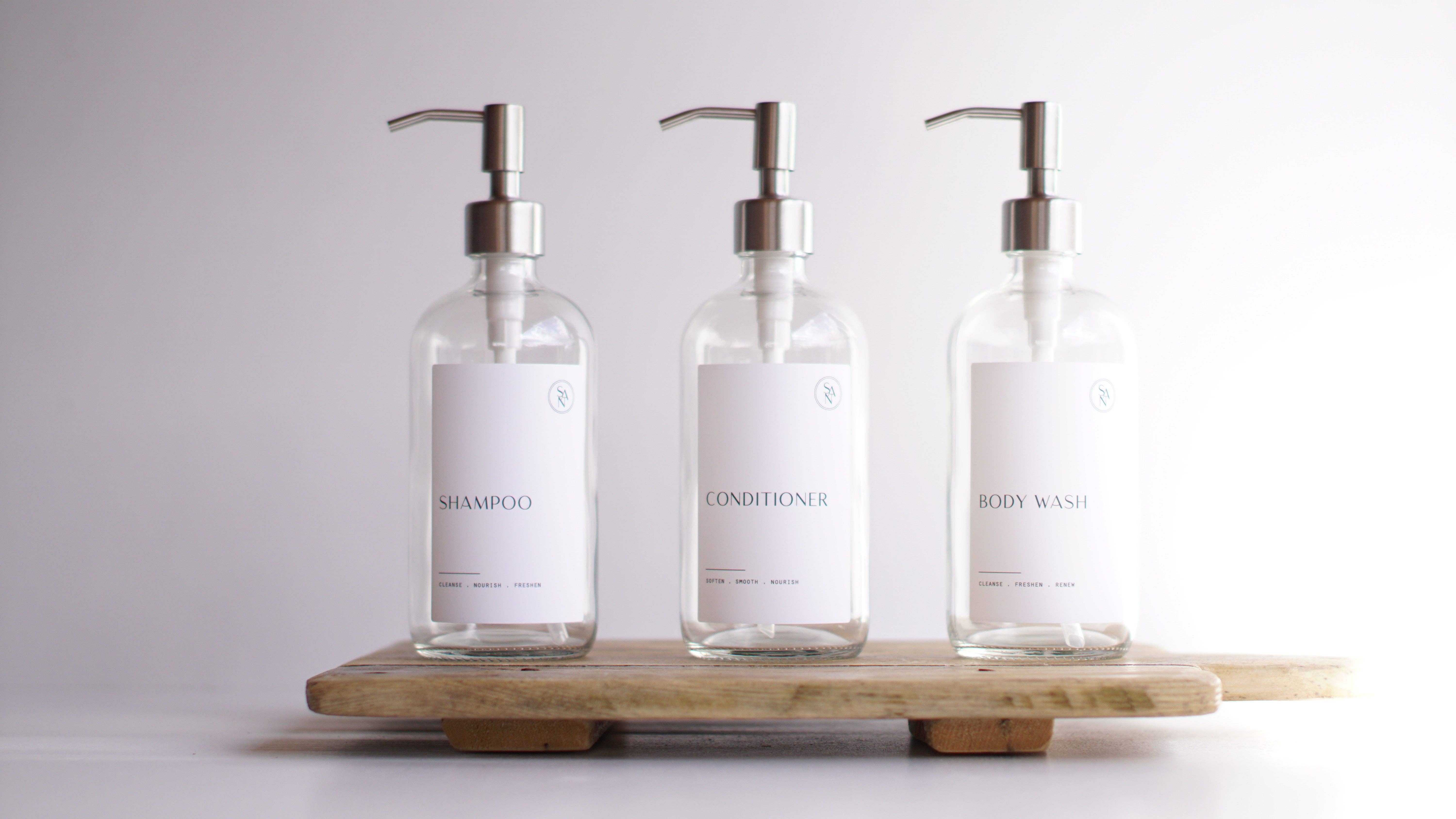 So At Nature - Wholesale Soap Dispenser - Luxury Clear Body Wash, Shampoo and Conditioner Dispenser Set - So At Nature11