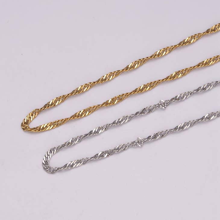 Adjustable Flat Cable Chain Rose Gold Filled / 1.2mm / 16-18