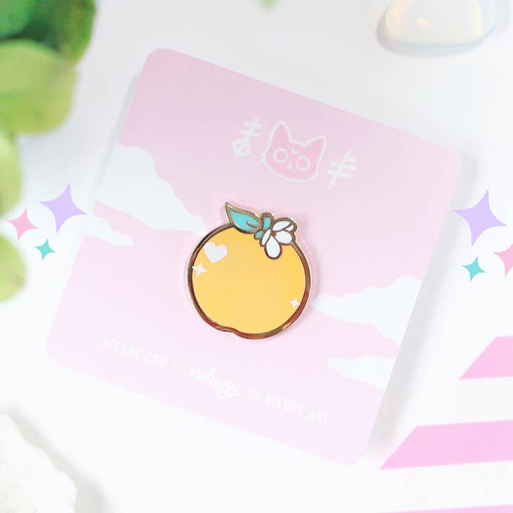 Oranje emaille pin voor wholesale door Nikury