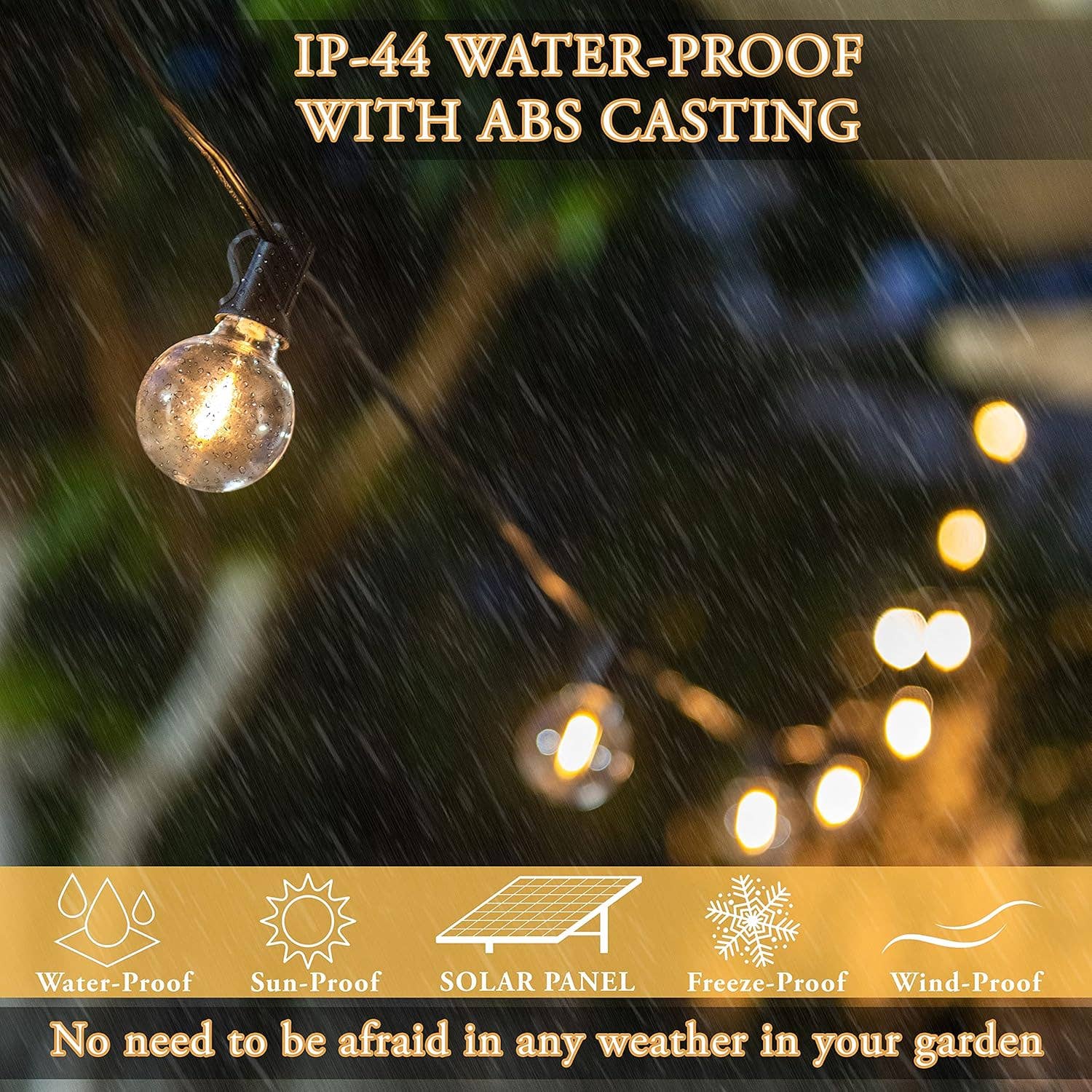 Moss & Stone - Wholesale Outdoor/lawn light - Solar Outdoor String Lights 25 Ft with 15 Edison Bulbs, Outdoor Lights for Patio LED Bulb G40 Warm White Light, Waterproof for Christmas Party, Garden Porch Deck, USB Charging4