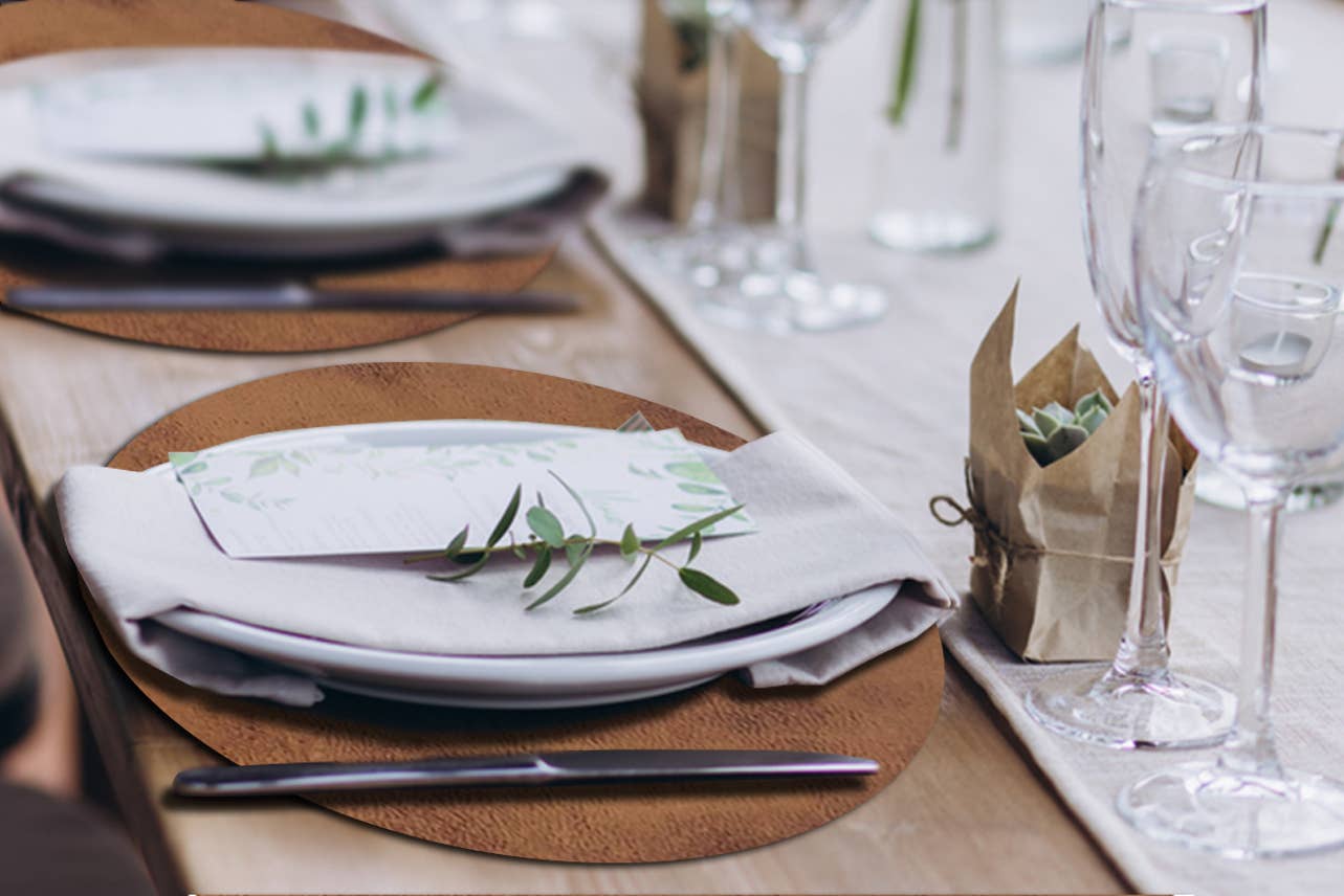 Davanti/Vía Deco Home - Wholesale Placemat - Placemat Vegan Leather Round & Copper (15 in)13