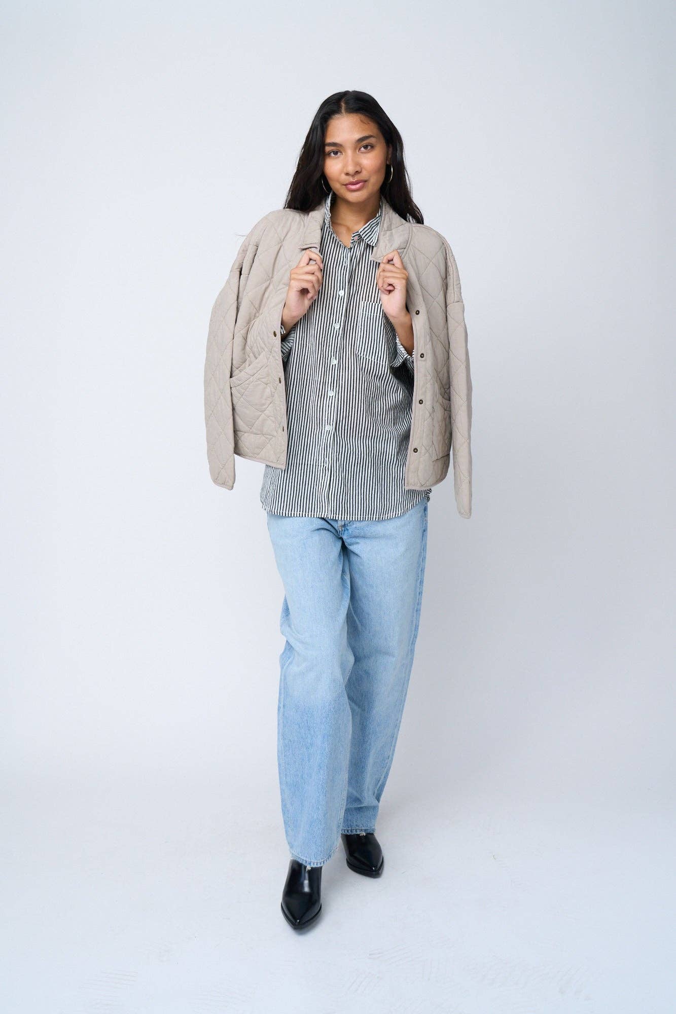 and for Good - Wholesale Jas - Dames - Gewatteerd jasje Countryside in kleur Pebble12