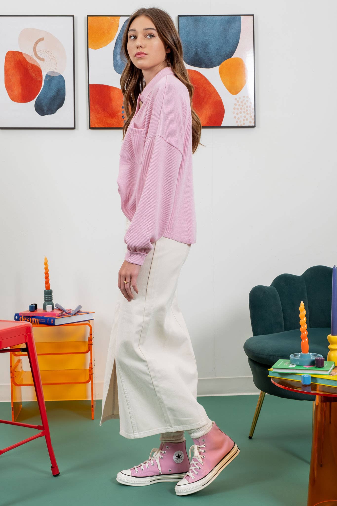 Blu Pepper - Venta al por mayor Jersey corto de punto - Mujer - TOP DE PUNTO CON CUELLO Y BORDES CRUDOS46