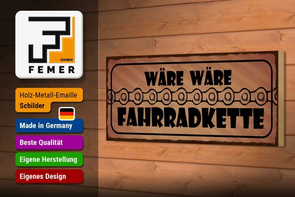 Femer - Wholesale Sign - Wooden sign saying 27x10 cm would be bicycle chain wooden decorative sign wooden sign2