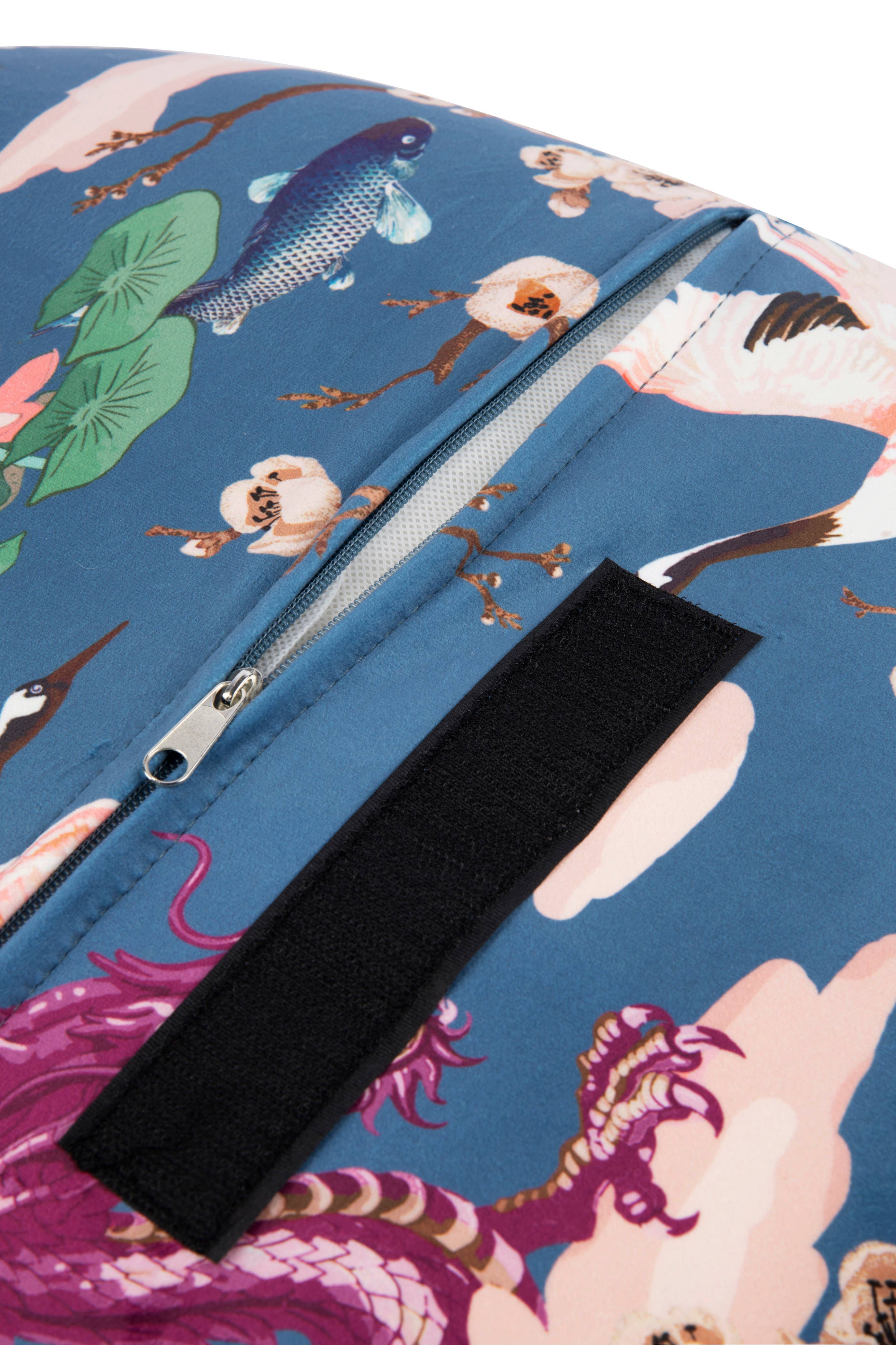 Bergamaschi & Vimercati S.p.a. - Wholesale Chair - Fuji Excelsa armchair in plywood and velvet-effect polyester – Multicolor print with oriental motifs6